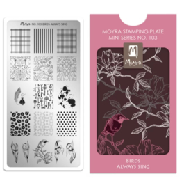 Moyra Mini Stempel Plaat 103 Birds always sing