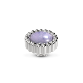 Melano Vivid Bali Gemstone Steentje Zilverkleurig Light Purple Jade