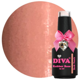 Diva Gellak Rubber Base Coat Dark Peach 15 ml