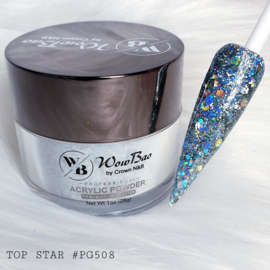 WowBao Nails acryl poeder Premium Glitter nr PG508 Top Stars 28g