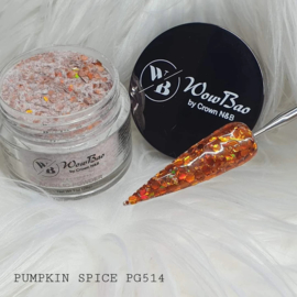 WowBao Nails acryl poeder Premium Glitter nr PG514 Pumpkin Spice 28g