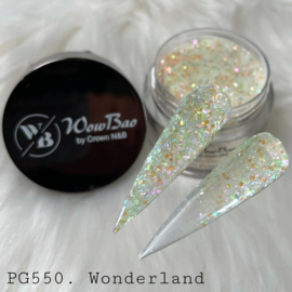 WowBao Nails acryl poeder Glitter nr 550 Wonderland 28g