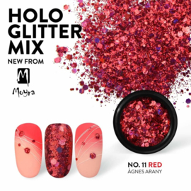 Moyra Rainbow Holo Glitter Mix Red 11