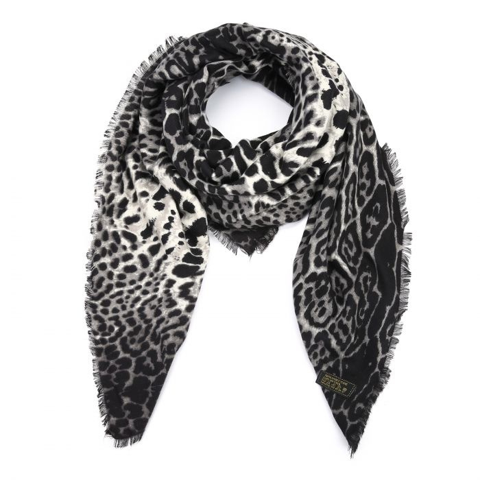 Sjaal luipaard print grijs