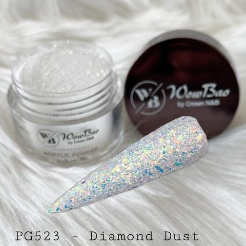 WowBao Nails acryl poeder Glitter nr 523 Diamond Dust 28g