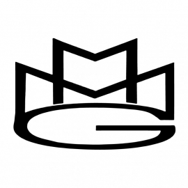 maatwerk - strijkfolie - logo MMG - flock wit