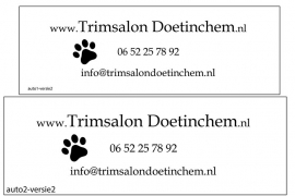 2x autosticker Hondentrimsalon