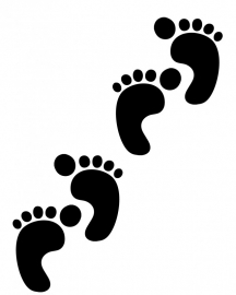 Wandsticker - baby voetjes set van 2