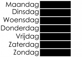 schoolbordfolie /  krijtbordfolie weekschema