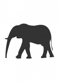 schoolbordsticker / krijtbordsticker olifant