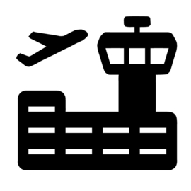 krijtbord sticker - vliegveld - verkeerstoren 2