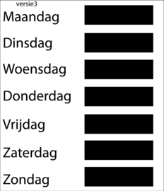 maatwerk - weekdagen + krijtfolie