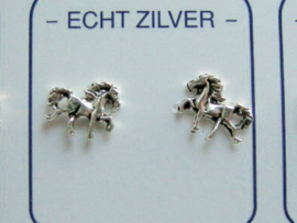 Paarden/pony oorknopjes zilver