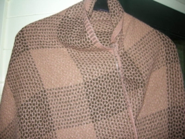 Warme sjaal Acryl bruin/licht bruin/donkerzalm