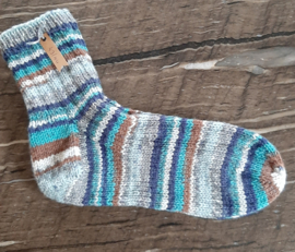 Heren sokken blauw/ grijs gestreept dikkere wol