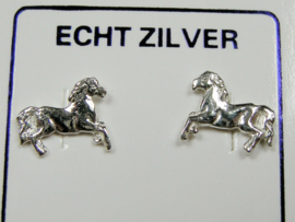 Paarden oorknopjes Zilver