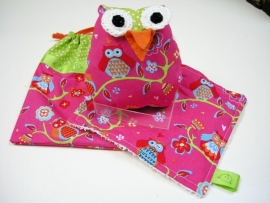 Baby knuffel set 3 delig uiltjes roze