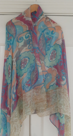Lange sjaal met apart patroon in mooie kleuren