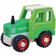 Houten tractor met rubberen wielen vanaf 18 mnd