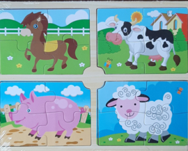 Dieren puzzel paard/varken/koe/ en schaapje vanaf 12 mnd