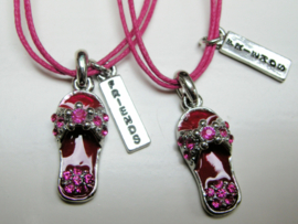 Best  Friends set slipper schoentjes roze met strass