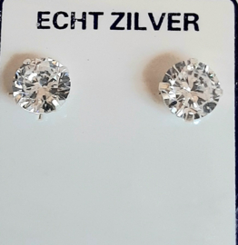 Zirkonia oorknopjes zilver 6 mm