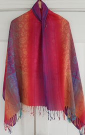 Regenboog kleuren sjaal katoen/ viscose
