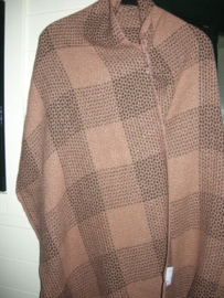 Warme sjaal Acryl bruin/licht bruin/donkerzalm
