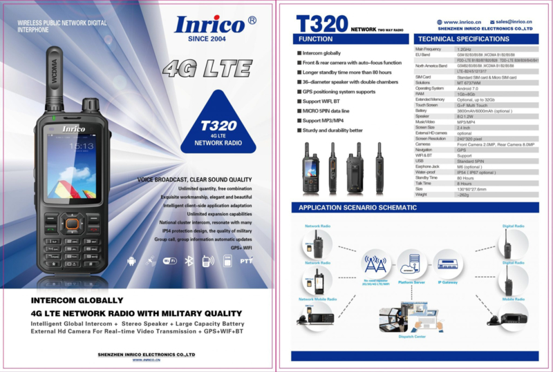 Inrico T320 voipportofoon 4G GPS