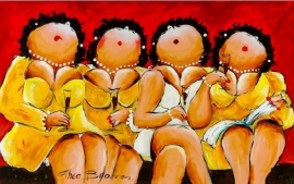 Dikke Dames schilderij  "Zoals 't Heurt "