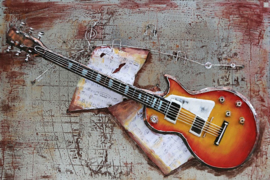 Metalen 3D schilderij – Gibson elektrische gitaar