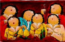 Dikke Dames schilderij   " De Bar Dames  "