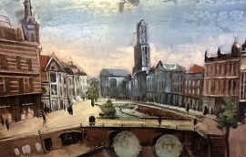Oude Gracht met de Domtoren Utrecht - Metaal 3D