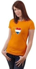 T-shirt modern oranje OP=OP