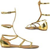 Goudkleurige sandalen voor vrouwen - Verkleedattribuut