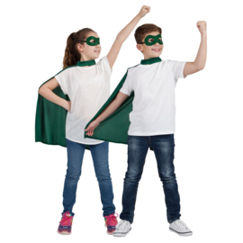 Helden cape en masker kids groen | superhelden kostuum