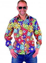Foute Party 70s blouse Hippie smile | Verkleedkleding heren