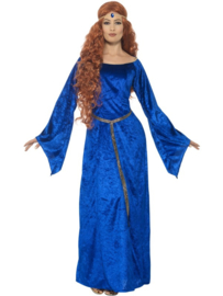 Middeleeuwse meid jurk blue