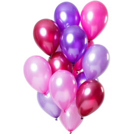 Ballonnen Merry Berry Pink Metallic 15 stuks