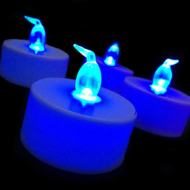 LED kaarsjes blauw per 12