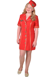 Stewardess jurkje rood meisje