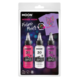 Textilfarbe 3D moonglow 3x30 ml | Neon / UV
