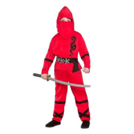 Power ninja kostüm rot