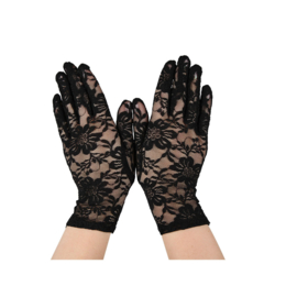 Ladies kanten pols handschoenen | zwart