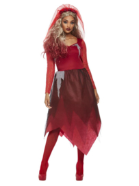 Graveyard bruid jurkje rood | halloween dame