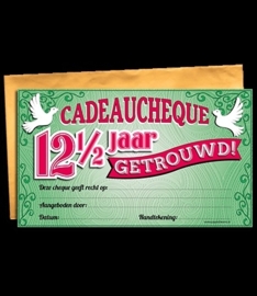 Verbazingwekkend Cadeau cheque 12,5 jaar getrouwd | Cadeau cheques | Goedkope GV-35