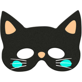 Maske Happy Halloween Schwarze Katze