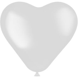 Hartvormige Ballonnen Coconut White 25cm - 8 stuks