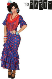 Erwachsene Kostüme Flamenco Tänzerin Blau
