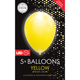 5 LED-Ballons gelb